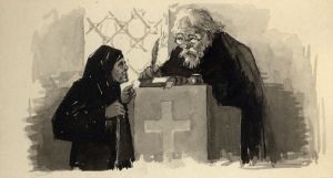 Иллюстрация В. Я. Григорьевой к рассказу Чехова «Канитель»