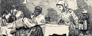 Машя. Иллюстрация к рассказу А. П. Чехова «Красавицы». Гапоненко Тарас Гурьевич, 1944-45 гг.