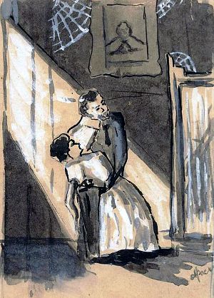 Иллюстрация к рассказу А. Чехова «Кривое зеркало». А. Раскин, 1965 г.