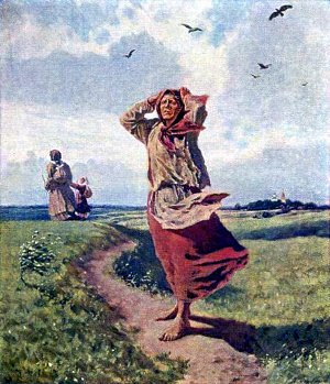 Иллюстрация А. Н. Самохвалова к повести Чехова «Мужики»