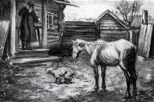 Нахлебники. Рисунок Н. Никонова, 1903