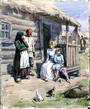 Иллюстрация С. С. Боима к рассказу Чехова «Новая дача»
