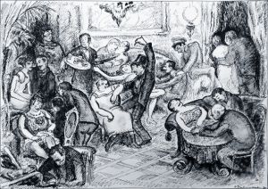 Иллюстрация П. Я. Павлинова (1930) к рассказу А. П. Чехова «Припадок»