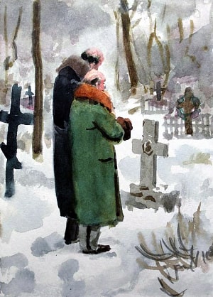 Иллюстрация к рассказу А. П. Чехова «Старость». Художник Васильев Валентин Фёдорович (1923-1986)