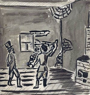 Иллюстрация к рассказу А. Чехова «Старый дом». В. Чиханчук, 1965 г.