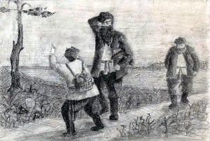 Иллюстрация к рассказу А. Чехова «Страх». А. Наумова, 1960-е гг.
