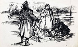 Иллюстрация к рассказу А. П. Чехова «Студент». Художник Симаков Иван Васильевич, 1920