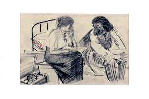 Иллюстрация А. Пластова к рассказу А. Чехова «Талант». 1927 г.