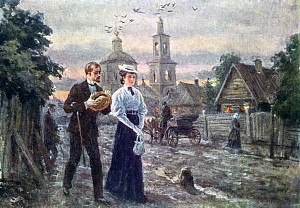 Иллюстрация А. В. Ванециана к повести Чехова «Три года», 1954 г.