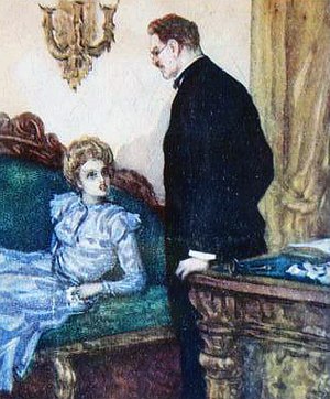 Иллюстрация (1955 г.) к рассказу А. П. Чехова «Цветы запоздалые»