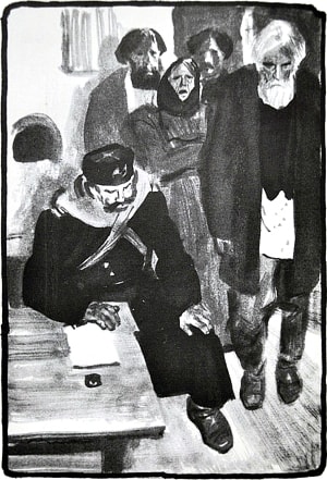 Иллюстрация П. Пинкисевича (1970) к рассказу Чехова «Убийство»