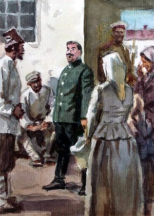 — Наррод, расходись! Не толпись! По домам! Иллюстрация к рассказу А. П. Чехова «Унтер Пришибеев». Художник Васильев Валентин Фёдорович, 1950-1986 гг.