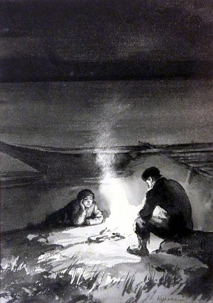 Иллюстрация к рассказу Чехова «В ссылке». Кукрыниксы, 1950-е гг.