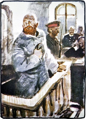 Иллюстрация П. Пинкисевича (1970) к рассказу А. Чехова «В суде»