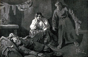 99999999. Иллюстрация А.П. Апсита к рассказу Чехова «Ведьма», 1902. Ж. «Нива» № 3 от 1903 г.