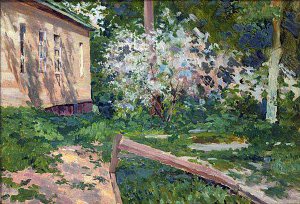 Мелихово. Усадьба А. П. Чехова весной (со стороны пруда-«аквариума»). Серегин Порфирий Иовович, 1897