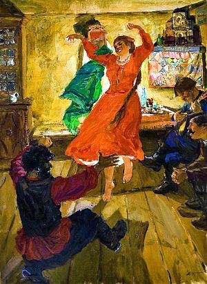 Иллюстрация к рассказу А. П. Чехова «Воры». Художник А. А. Пластов, 1920-е