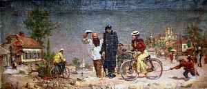 Иллюстрация к рассказу А. П. Чехова «Человек в футляре». Р. М. Мазель, 1948