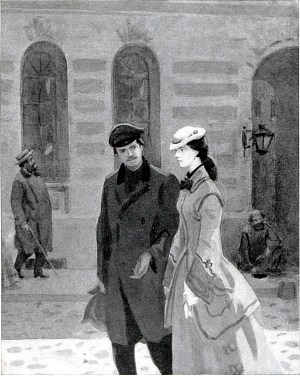 Фронтиспис. Вера Павловна и Лопухов. Иллюстрация к роману Н. Г. Чернышевского «Что делать?». Художник В. Н. Минаев, 1965 г.