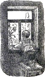 И я один остался в комнате. Я стал смотреть в окно. Иллюстрация к книге Б. Житкова «Что я видел». Художник Е. Сафонова, 1939