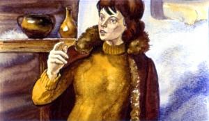 — Но как же мы эти десять дней жить будем? — спросила мать. — Ведь у нас с собой нет никакого запаса. Иллюстрация И. Принцевского к рассказу «Чук и Гек» Аркадия Гайдара