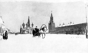 На красной площади. Иллюстрация к рассказу Чехова «Дама с собачкой». Кукрыниксы