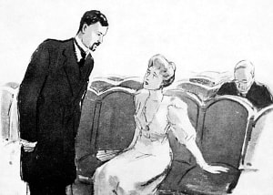 Неожиданная встреча в театре. Иллюстрация к рассказу Чехова «Дама с собачкой». Кукрыниксы