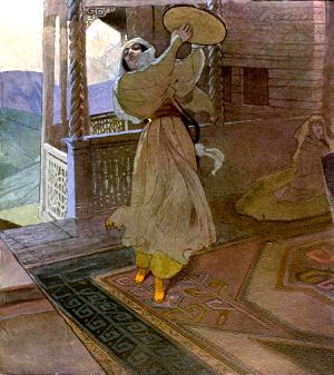 Княжна Тамара. Иллюстрация к поэме Лермонтова «Демон». Художник А. Эберлинг, 1910