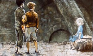 Я, Валек и Маруся. Иллюстрация Ю. Теребилова к «Детям подземелья» Короленко
