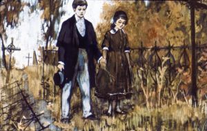 На могиле Маруси. Иллюстрация Ю. Теребилова к «Детям подземелья» Короленко