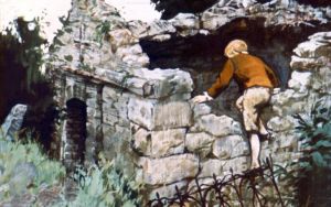 Полуразрушенный просторный склеп. Иллюстрация Ю. Теребилова к «Детям подземелья» Короленко