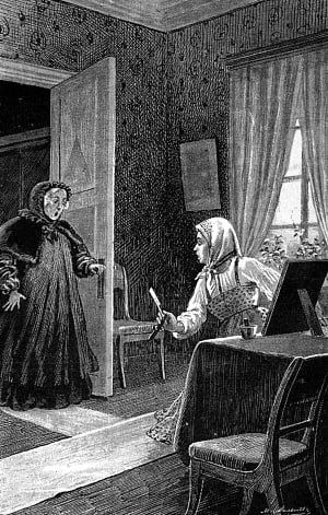 Иллюстрация к поэме А. Пушкина «Домик в Коломне». Художник М. Малышев, 1887