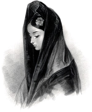 Мать Дон Жуана (Donna Inez). Рис. Д. Льюис, грав. Ф. Льюис, 1837. Иллюстрация к поэме Джорджа Байрона «Дон Жуан»