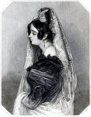 Юлия. Рис. Льюис (J. F. Lewis), грав. Райол (H. T. Ryal). Иллюстрация к поэме Джорджа Байрона «Дон Жуан»