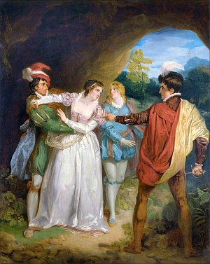 «Сильвия, спасенная Валентином». Картина Фрэнсиса Уитли (1792)
