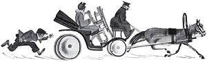 Два стула на извозчике. Иллюстрация М. Черемных к роману Ильфа и Петрова «Двенадцать стульев»