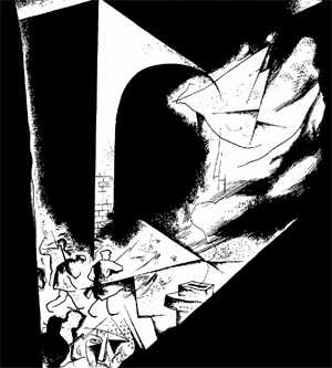 Кто еще там? Рис. Ю. Анненкова к поэме А. Блока «Двенадцать»