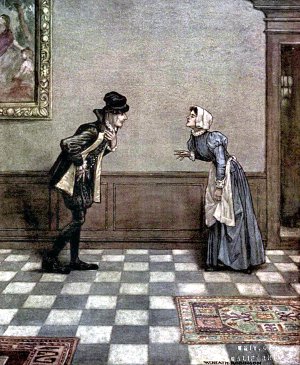 Мария. Меня зовут Мэри, сударь. Иллюстрация к пьесе Шекспира «Двенадцатая ночь, или Что угодно». Художник Уильям Хит Робинсон, 1908 г.