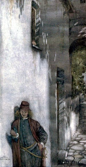 Виола. Лишь ты, о время, тут поможешь нам! Иллюстрация к пьесе Шекспира «Двенадцатая ночь, или Что угодно». Художник Уильям Хит Робинсон, 1908 г.