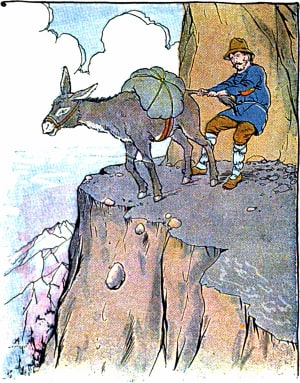 Осёл и погонщик. Художник Майло Винтер, 1919