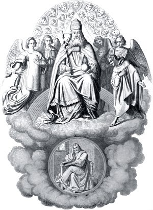 Пролог на небесах. Иллюстрация Энгельберта Зейбертца (1813–1905) к «Фаусту» И. В. Гёте (1749-1832)