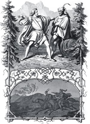 Туда — и сейчас же! Иллюстрация Энгельберта Зейбертца (1813–1905) к «Фаусту» И. В. Гёте (1749-1832)