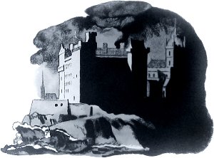 Акт I. Эльсинор. Иллюстрация Б. А. Дехтерёва к «Трагической истории о Гамлете, принце датском» Уильяма Шекспира
