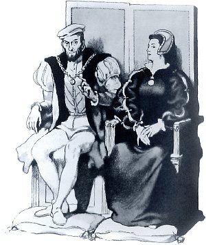 Король и королева. Иллюстрация Б. А. Дехтерёва к «Трагической истории о Гамлете, принце датском» Уильяма Шекспира