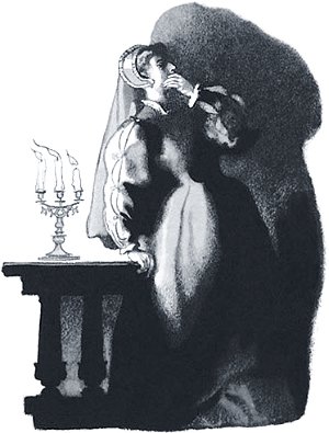 Королева. Иллюстрация Б. А. Дехтерёва к «Трагической истории о Гамлете, принце датском» Уильяма Шекспира