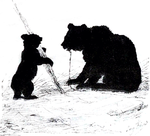 Иллюстрация Е. М. Бём (1843-1914) к рассказу «Медведи» В. М. Гаршина (1855-1888). Издание 1890 г.