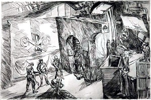 Пулеметная пурга. Художник Сурвилло Раймонд Станиславович, 1966