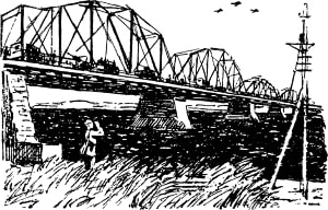 Заставка к рассказу Аркадия Гайдара «Мост». Художник А. Ермолаев, 1972