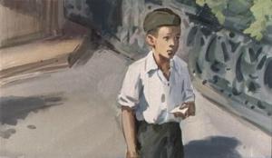 Это был клочок, который дала мне в парке при прощании Нина. На нем был записан телефон... Иллюстрация Б. Игнатьева к повести «Судьба барабанщика» Аркадия Гайдара