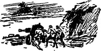 Концовка к рассказу Аркадия Гайдара «У переправы». Художник А. Ермолаев, 1972